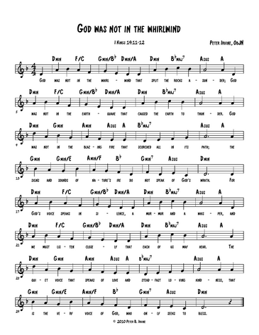Score for ”God was not in the whirlwind”